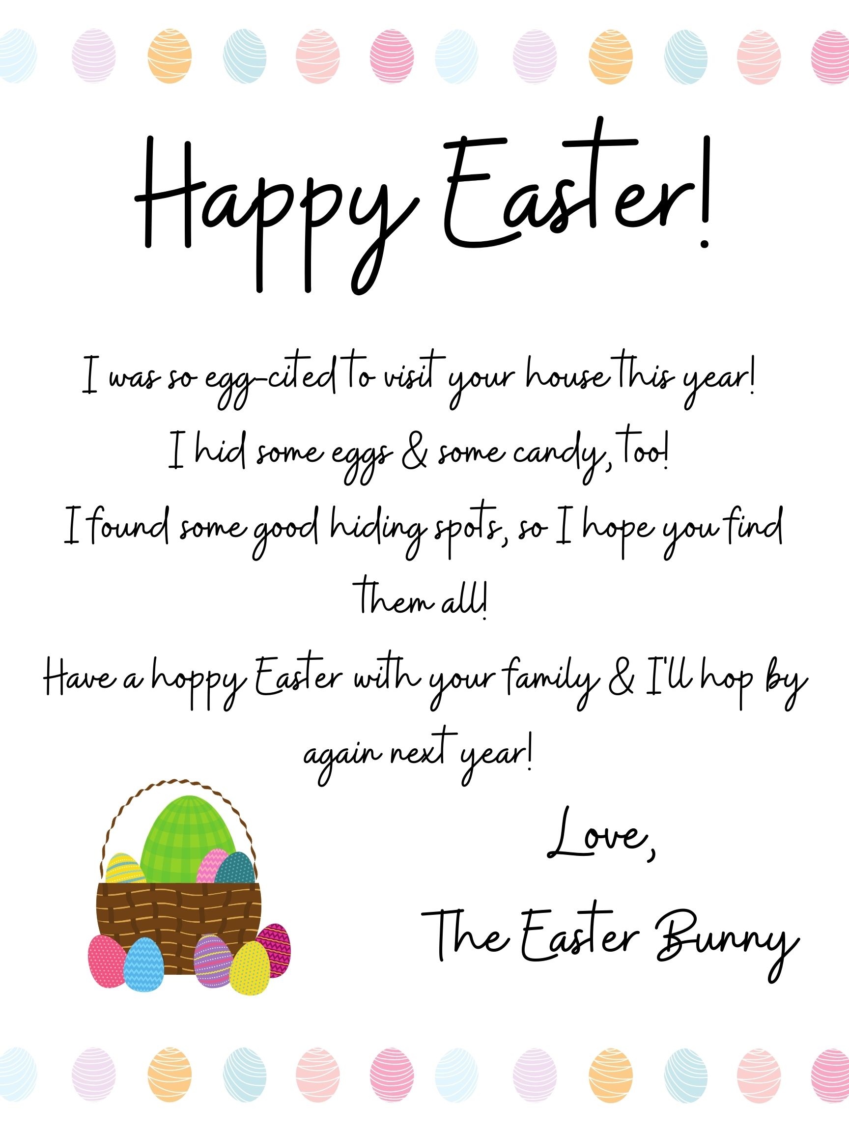 Easter Bunny Letter